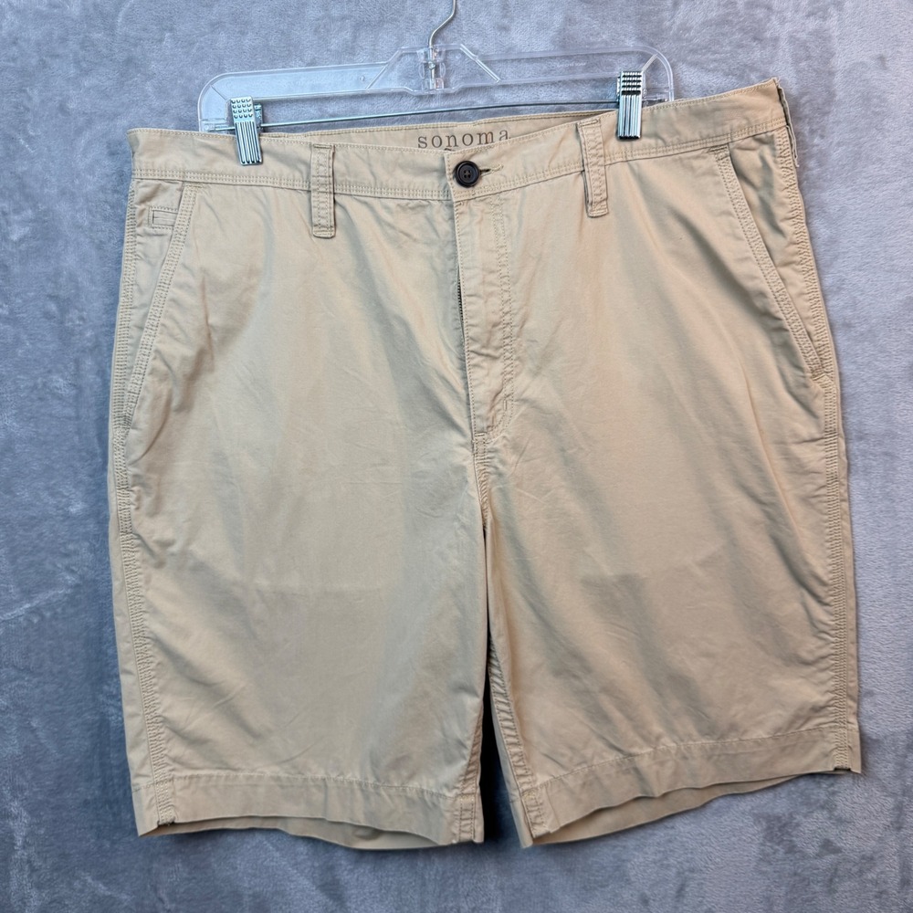 Sonoma Chino Shorts Mens 40 Khaki Tan Life +‎ Style Cotton Twill Casual Classic